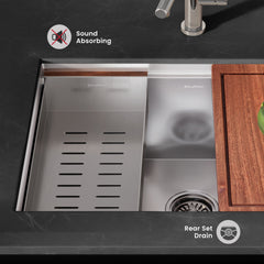 Swiss Madison Rivage 30 x 19 Single Basin Undermount Kitchen Workstation Sink - SM-KU748 - The Home Selection
