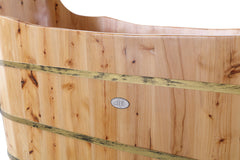 Alfi 59  Free Standing Cedar Wood Bathtub with Bench - AB1103