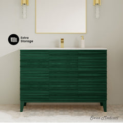 Swiss Madison Cascade 48" Freestanding Bathroom Vanity in Green Oak with Sink Top - SM-BV557GA