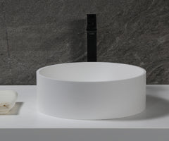 Alfi 15  Round White Matte Solid Surface Resin Sink - ABRS15R