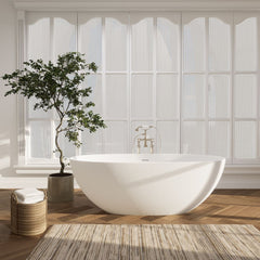 Altair Euston 65" x 30" Solid Surface Soaking Bathtub with Integrated Overflow - 53165-BAT