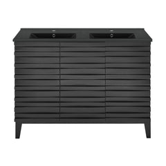 Swiss Madison Cascade 48, Double Basin Bathroom Vanity With Black Ceramic Sink Top - SM-BV557