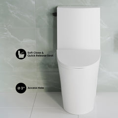 Swiss Madison St. Tropez One Piece Elongated Toilet Side Flush 1.28 gpf, Black Hardware - SM-1T253HB - The Home Selection
