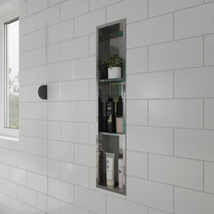 ALFI 8" x 36" Vertical Triple Shelf Bath Shower Niche - ABN0836