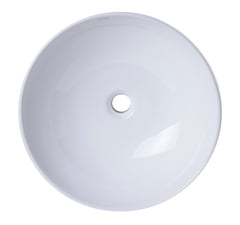 EAGO 18  ROUND CERAMIC ABOVE MOUNT BATHROOM BASIN VESSEL SINK - BA351