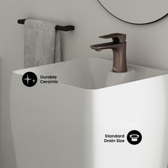 Swiss Madison Carré One-Piece Pedestal Sink - SM-PS311 - The Home Selection