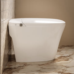 Swiss Madison Hugo H Power Flush Tankless Toilet 7" Back Outlet 1 GPF Non-Electric Toilet with Integrated Tank and Manual Bidet in Glossy White - SM-1T3907GW
