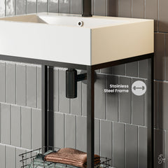 Swiss Madison Pierre 24 Single, Freestanding, Open Shelf, Metal Frame Bathroom Vanity - SM-BV71 - The Home Selection