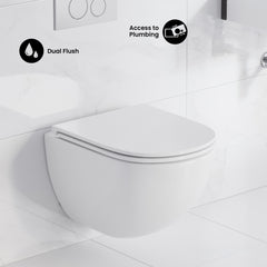 Swiss Madison Well Made Forever SM-WK449-01W - St. Tropez Wall Hung Toilet Bundle, Glossy White - SM-WK449-01W - The Home Selection