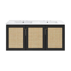 Swiss Madison Classe 48" Wall-Mounted Bathroom Vanity with 3-Hole Widespread Double Basin Sink Top - SM-BV2807