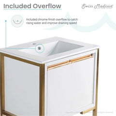 Swiss Madison Marseille 24 Bathroom Vanity in White - SM-BV217WBG - The Home Selection