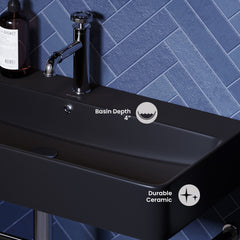Swiss Madison Carré 36" Console Sink Matte Black Basin w/ Legs - SM-CS7 - The Home Selection
