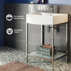 Swiss Madison Pierre 24 Single, Freestanding, Open Shelf, Metal Frame Bathroom Vanity - SM-BV71 - The Home Selection