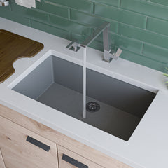 Alfi 30" Undermount Single Bowl Granite Composite Kitchen Sink - Titanium