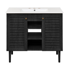 Swiss Madison Bron 36" Freestanding Bathroom Vanity with 3-Hole Widespread Sink Top - SM-BV6202