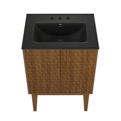 Swiss Madison Bosse 24" Freestanding Bathroom Vanity with Black 3-Hole Centerset Sink Top - SM-BV8801