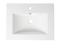 Alfi White 25  Rectangular Drop In Ceramic Sink with Faucet Hole - ABC803