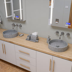 Alfi 17  Round Solid Concrete Gray Matte Above Mount Bathroom Sink - ABCO17R