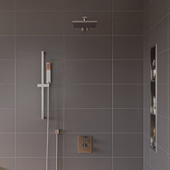 ALFI 2 Way Thermostatic Square Knob Shower Set w/ Hand held Showerhead - AB2830 - The Home Selection