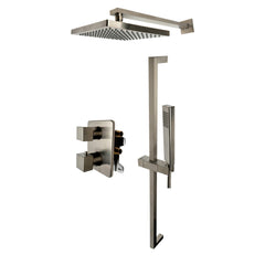 ALFI 2 Way Thermostatic Square Knob Shower Set w/ Hand held Showerhead - AB2830 - The Home Selection