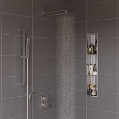 ALFI 2 Way Thermostatic Square Knob Shower Set w/ Hand held Showerhead - AB2830 - The Home Selection