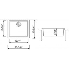 ALFI 24" Undermount Single Granite Composite Kitchen Sink - AB2420UM - The Home Selection