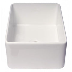 ALFI 24" x 18" Smooth Apron Single Bowl Fireclay Farm Sink - ABF2418 - The Home Selection