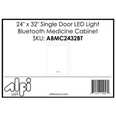 ALFI 24" x 32" Single Door LED Light Bluetooth Medicine Cabinet - ABMC2432BT - The Home Selection