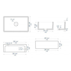 ALFI 30" Reversible Single Fireclay Farmhouse Kitchen Sink - AB3020SB - The Home Selection