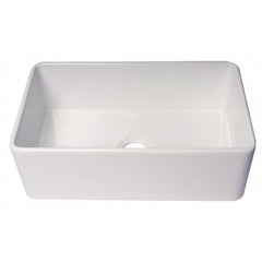 ALFI 30" x 18" Smooth Apron Single Bowl Fireclay Farm Sink - ABF3018 - The Home Selection