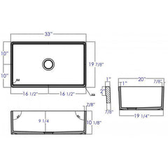 ALFI 33" Single Bowl Fluted Fireclay Farm Sink - AB532 - The Home Selection