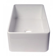 ALFI 33" x 18" Smooth Apron Single Bowl Fireclay Farm Sink - ABF3318S - The Home Selection