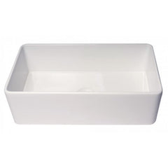 ALFI 33" x 18" Smooth Apron Single Bowl Fireclay Farm Sink - ABF3318S - The Home Selection