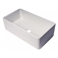 ALFI 33" x 18" Smooth Apron Single Bowl Fireclay Farm Sink - ABF3318S - The Home Selection