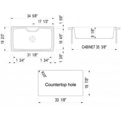 ALFI 35" Drop-In Single Bowl Granite Composite Kitchen Sink - AB3520DI - The Home Selection