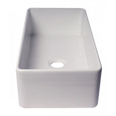 ALFI 36" x 18" Smooth Apron Single Bowl Fireclay Farm Sink - ABF3618 - The Home Selection