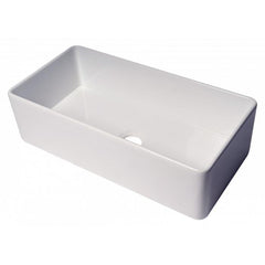 ALFI 36" x 18" Smooth Apron Single Bowl Fireclay Farm Sink - ABF3618 - The Home Selection