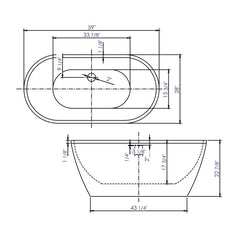 ALFI 59" White Oval Acrylic Free Standing Soaking Bathtub - AB8838 - The Home Selection