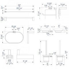ALFI 6 Piece Matching Bathroom Accessory Set - AB9503 - The Home Selection