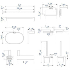 ALFI 6 Piece Matching Bathroom Accessory Set - AB9503 - The Home Selection