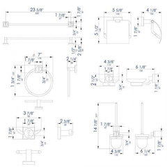 ALFI 6 Piece Matching Bathroom Accessory Set - AB9509 - The Home Selection