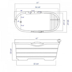 ALFI 61'' Free Standing Cedar Wooden Bathtub with Tub Filler - AB1136 - The Home Selection