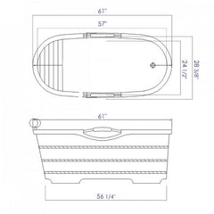 ALFI 61'' Free Standing Wooden BathTub with Headrest - AB1163 - The Home Selection