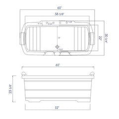 ALFI 65" 2 Person Free Standing Cedar Wooden Bathtub with Fixtures & Headrests - AB1130 - The Home Selection