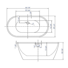 ALFI 67" White Oval Acrylic Free Standing Soaking Bathtub - AB8839 - The Home Selection