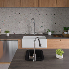 Alfi Black Matte Small 13"x19" Rectangle Fireclay Undermount or Drop In Prep Sink w Grid included - ABF1319UD-BM - The Home Selection