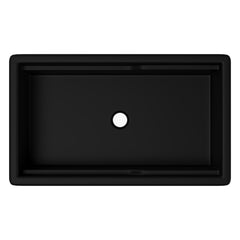 ALFI brand Black Matte 32" x 19" Workstation Step Rim Single Bowl Fireclay Undermount / Drop In Kitchen Sink - ABFS3219SUD-BM - The Home Selection