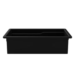 ALFI brand Black Matte 32" x 19" Workstation Step Rim Single Bowl Fireclay Undermount / Drop In Kitchen Sink - ABFS3219SUD-BM - The Home Selection