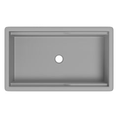 ALFI brand Grey Matte 32" x 19" Workstation Single Step Rim Bowl Fireclay Undermount / Drop In Kitchen Sink - ABFS3219SUD-GM - The Home Selection