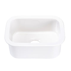 ALFI brand White Small 13" x 19" Rectangle Fireclay Undermount or Drop In Prep Sink w Grid included - ABF1319UD - The Home Selection